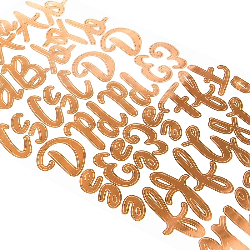 12 Packs: 235 ct. (2,820 total) Rose Gold Handwritten Alphabet Stickers by Recollections™