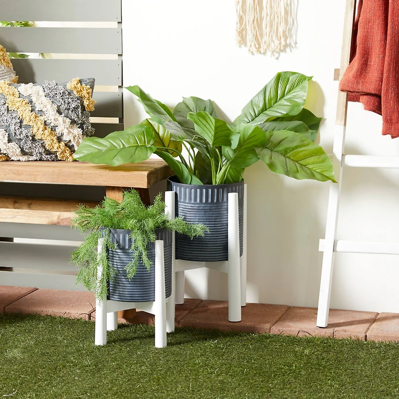 Black Metal Boho Planter Set