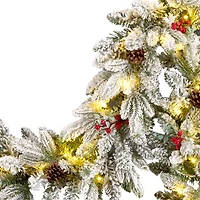9ft. Snowberry Pine Pre-Lit LED Feel Real® Garland 