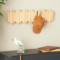 Brown Wooden Stick 7 Hanger Wall Hook