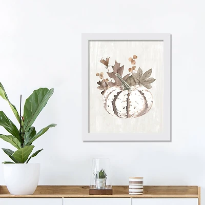 White Harvest Wall Accent in White Frame