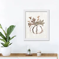 White Harvest Wall Accent in White Frame