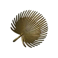 Hello Honey® 13" Antique Gold Finish Decorative Aluminum Palm Frond Tray