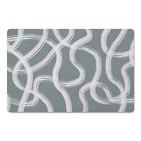 White Strokes on Gray Floor Mat, 27" x 18*
