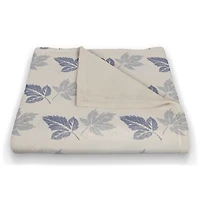 Blue Leaves Coral Fleece Blanket