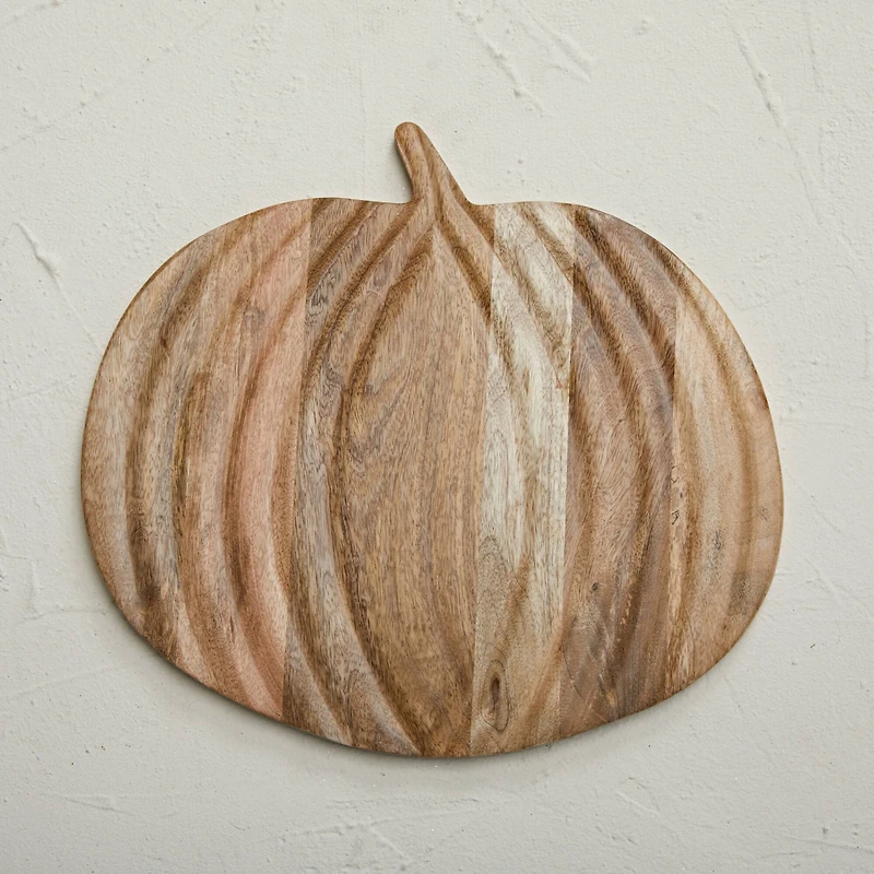 Hello Honey® 15" Natural  Pumpkin Mango Wood Cutting Board