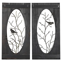 36" Brown Wood Rustic Birds Wall Decor, 2ct.