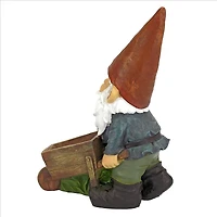 Design Toscano 12" Wheelbarrow Willie: Garden Gnome Statue