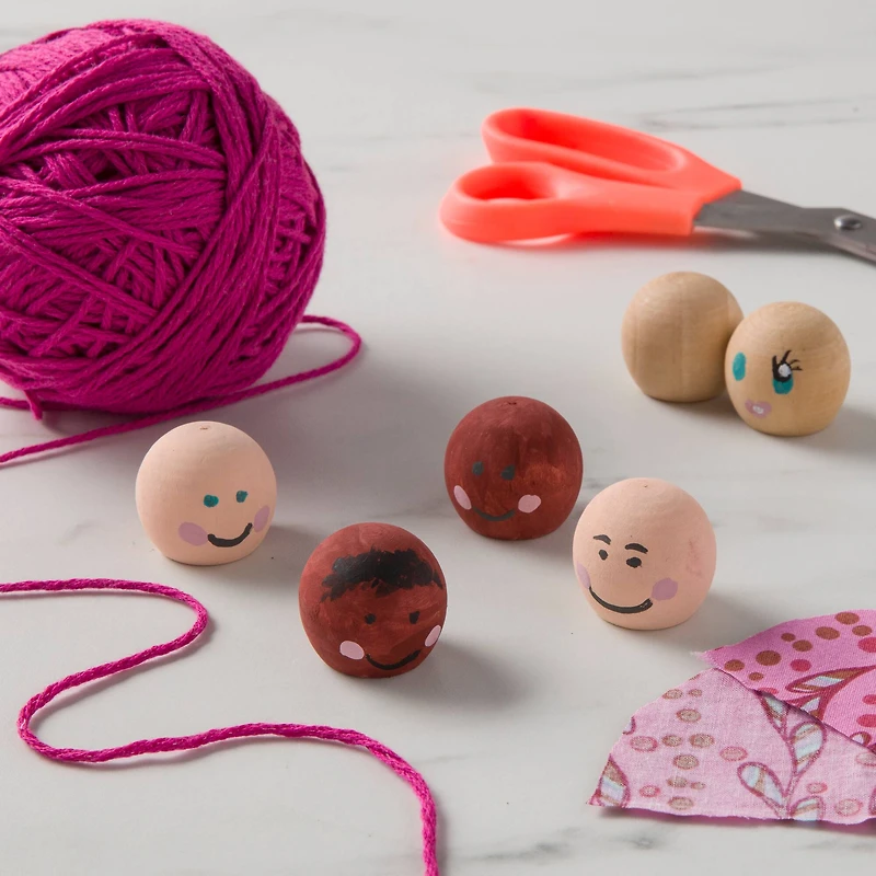 1.25" Wood Doll Heads, 9ct. by Make Market®