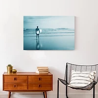 Monochrome Surfer Canvas Wall Art