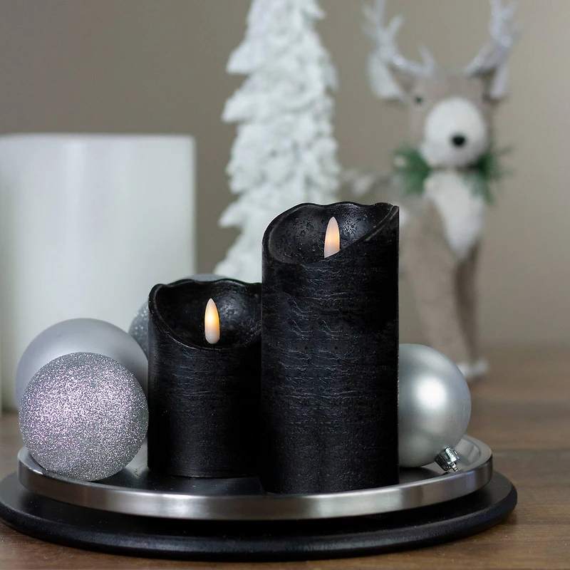 6" LED Black Flameless Halloween Décor Candle