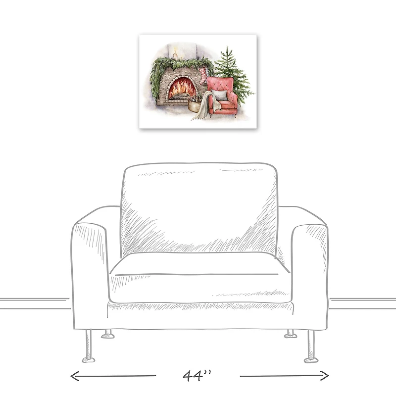 Cozy Fireplace Canvas Wall Art