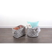 DII® 15" Round Chevron Fabric Bin