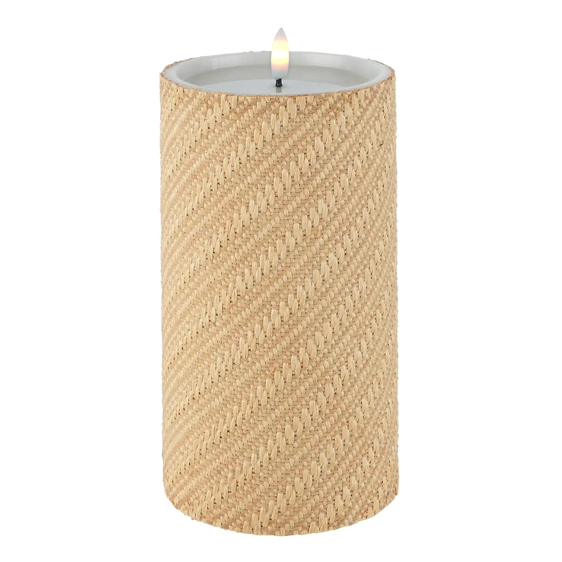 8" Woven Wax LED Pillar Candle by Ashland