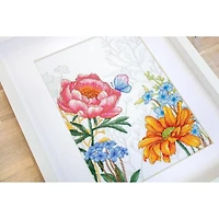 Luca-s Flowers And Butterfly Counted Cross Stitch Kit
