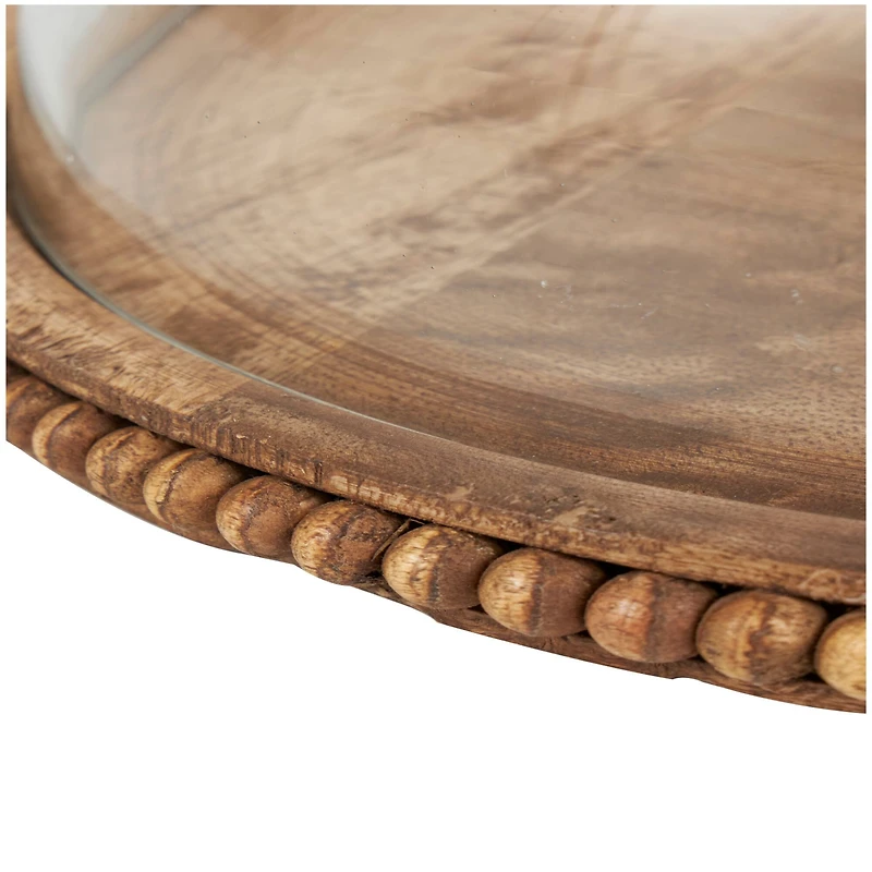 11" Brown Wood Cake Stand