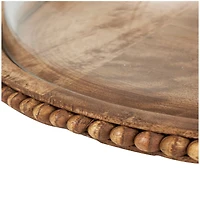 11" Brown Wood Cake Stand