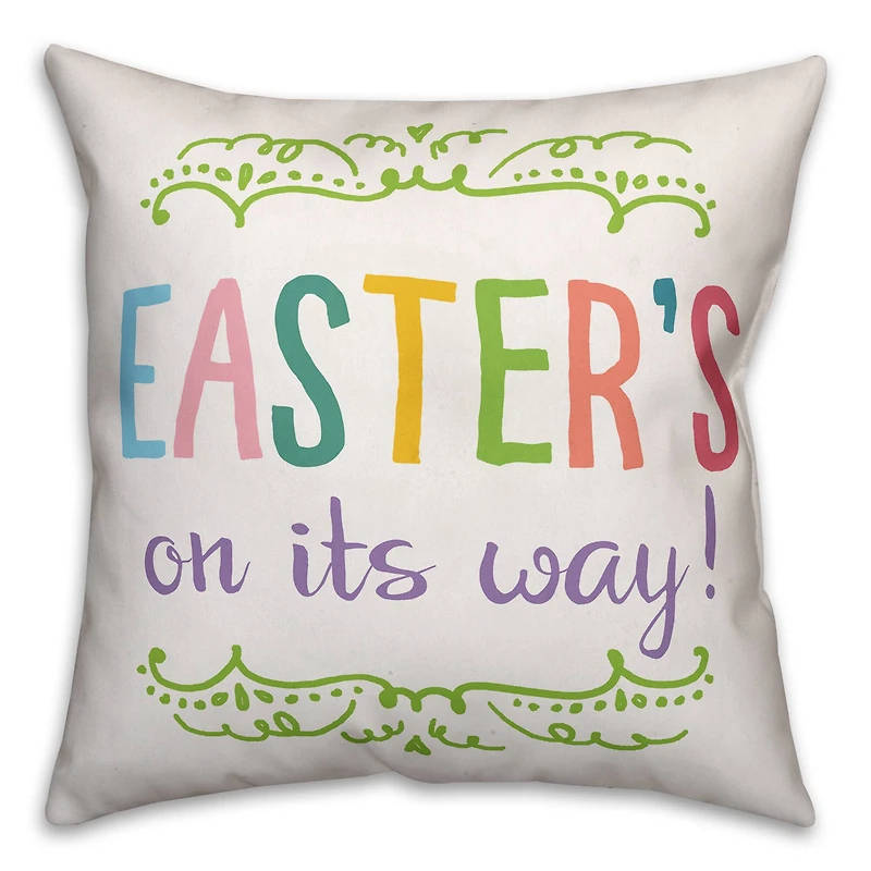 Easter's On Its Way! Throw Pillow