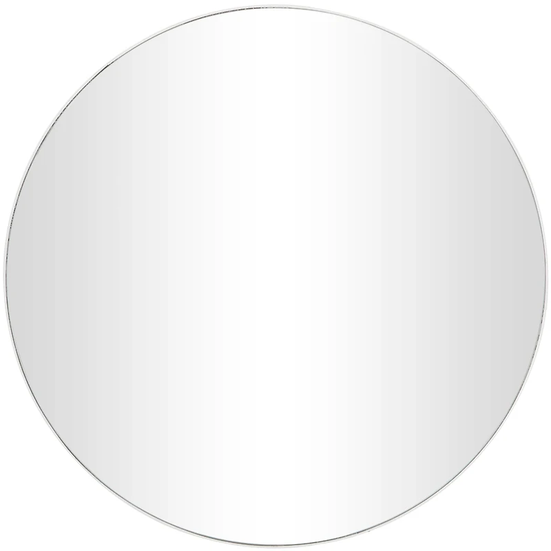 White Wood Thin Framed Wall Mirror 36" x 1" x 36"