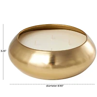 Jasmine Scented 4-Wick Candle in Gold Bowl