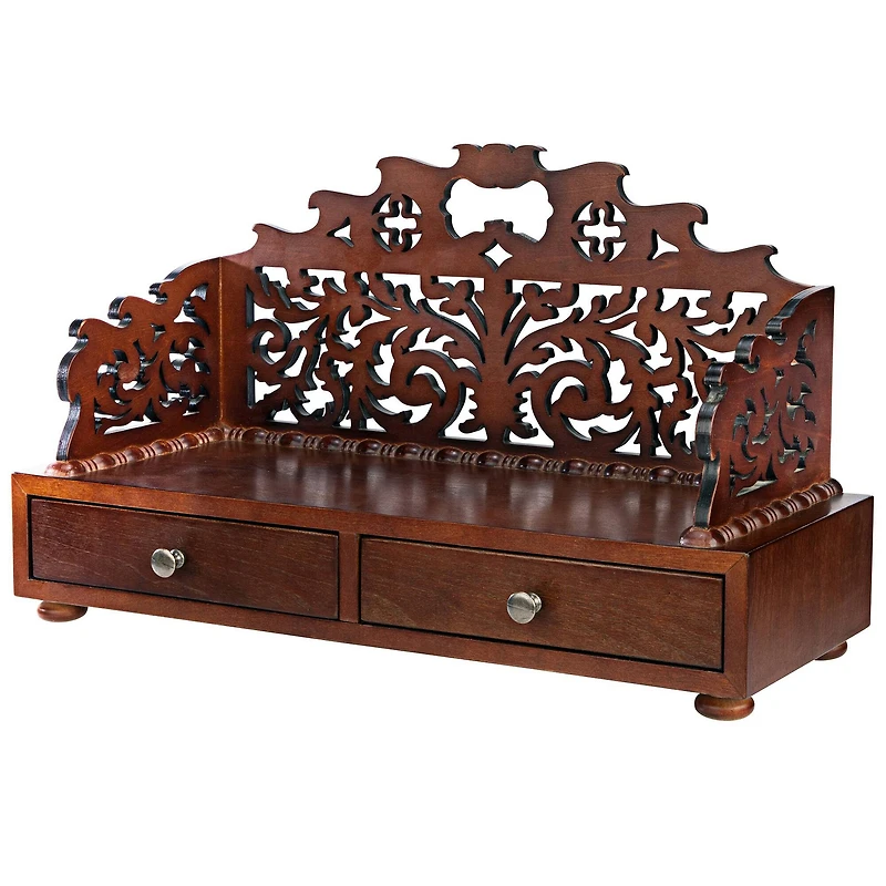 18" Antiquarian Floral Tracery Desktop Book Organizer