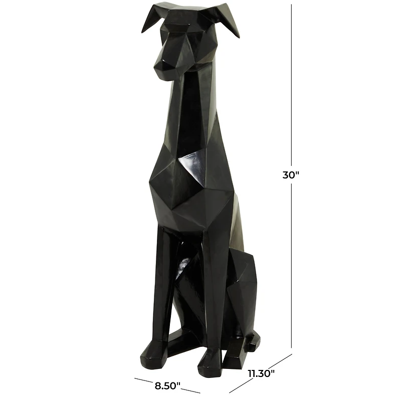 The Novogratz 30" Silver Cubist Dog Sculpture