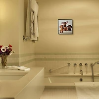 Stupell Industries Dachshunds in the Tub Wall Art in Black Frame