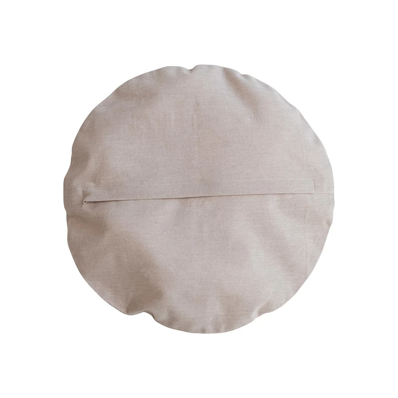 Hello Honey® 16" Joy To The World Round Cotton Chambray Printed Pillow