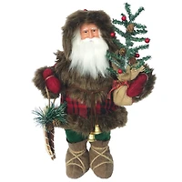 Santa's Workshop 15" Plaid Canoe Woodsman Claus