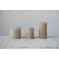 Hello Honey® 4" x 4" Linen Unscented Pleated Pillar Candle