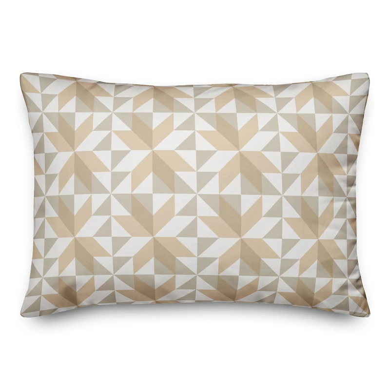 Neutral Barn Star Pattern Throw Pillow