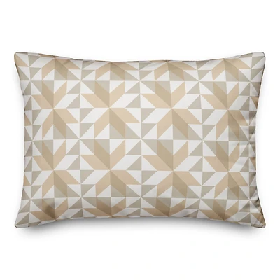Neutral Barn Star Pattern Throw Pillow