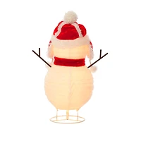 28" Pop-Up Fluffy Snowman Figurine