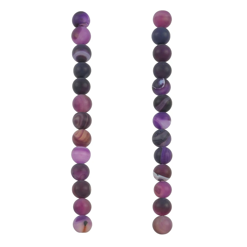 Purple Matte Agate Round Beads by Bead Landing