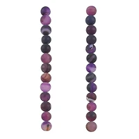 Purple Matte Agate Round Beads by Bead Landing