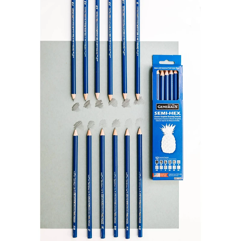 General's® Semi-Hex® Graphite Drawing Pencil Set