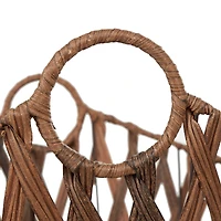 21" Bronze Plastic Rattan Geometric Woven Storage Basket