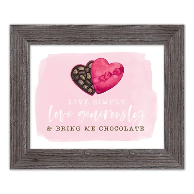 Live Simple Love Chocolate Western Gray Framed Print