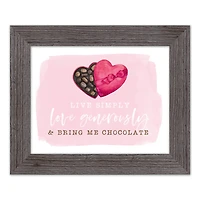 Live Simple Love Chocolate Western Gray Framed Print