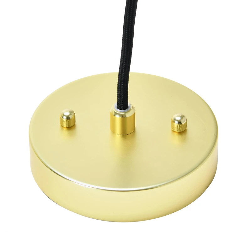 Hello Honey® Clear & Gold Embossed Glass Shade Pendant Lamp with Brass Accents