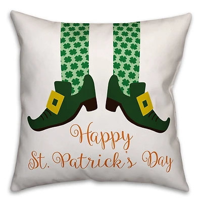 Happy St. Patrick's Day Leprechaun Shoes Throw Pillow