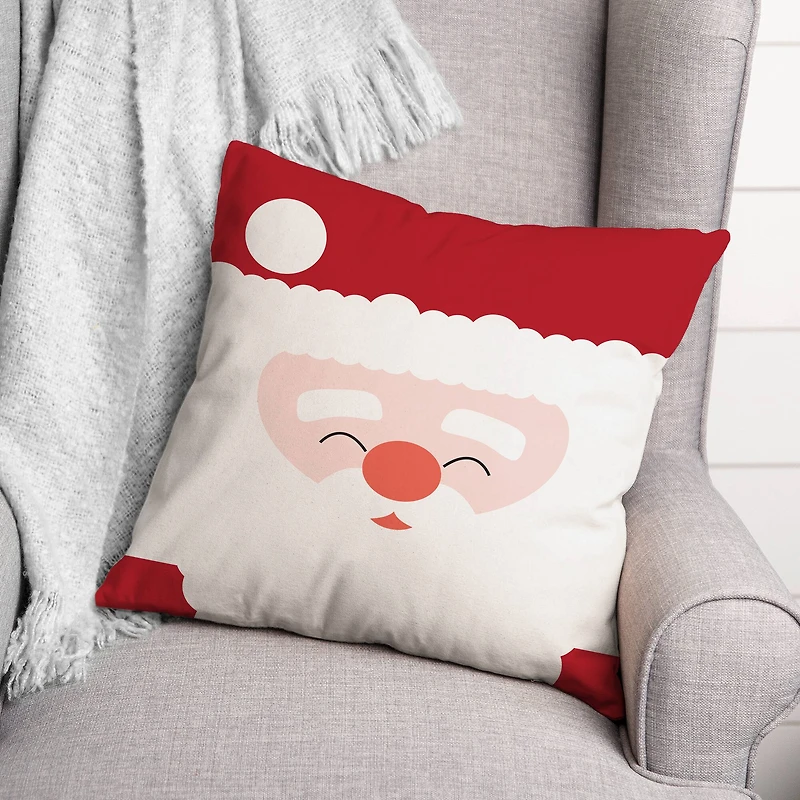 Santa Face Throw Pillow