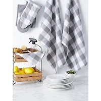 DII® Gray & White Buffalo Check Dishtowel, 3ct.