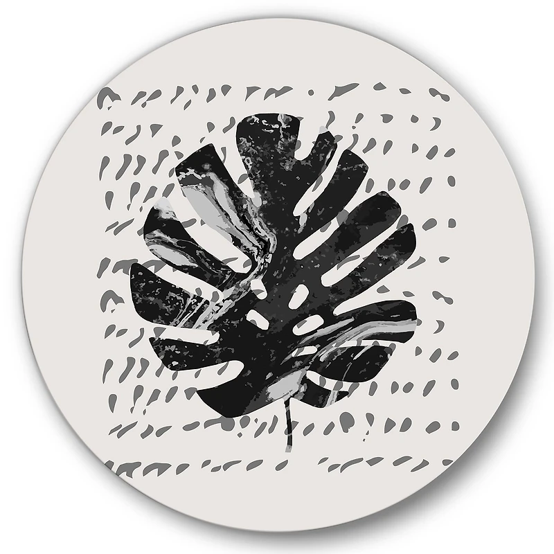 Designart - Minimal Tropical Palm Leaf On Grunge Texture