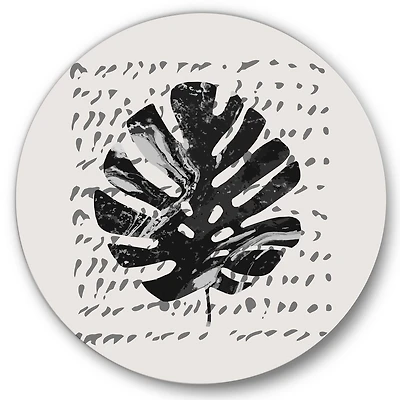 Designart - Minimal Tropical Palm Leaf On Grunge Texture