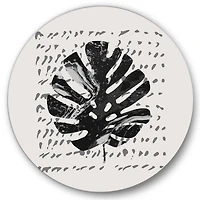 Designart - Minimal Tropical Palm Leaf On Grunge Texture