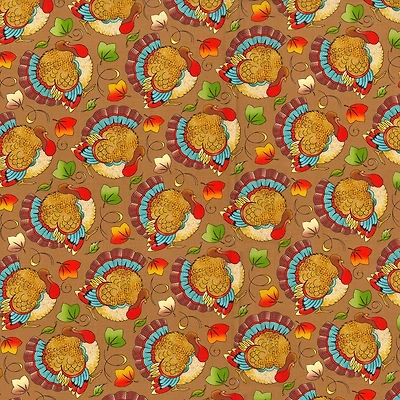 Fabric Traditions Fall Turkeys Cotton Fabric