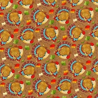 Fabric Traditions Fall Turkeys Cotton Fabric
