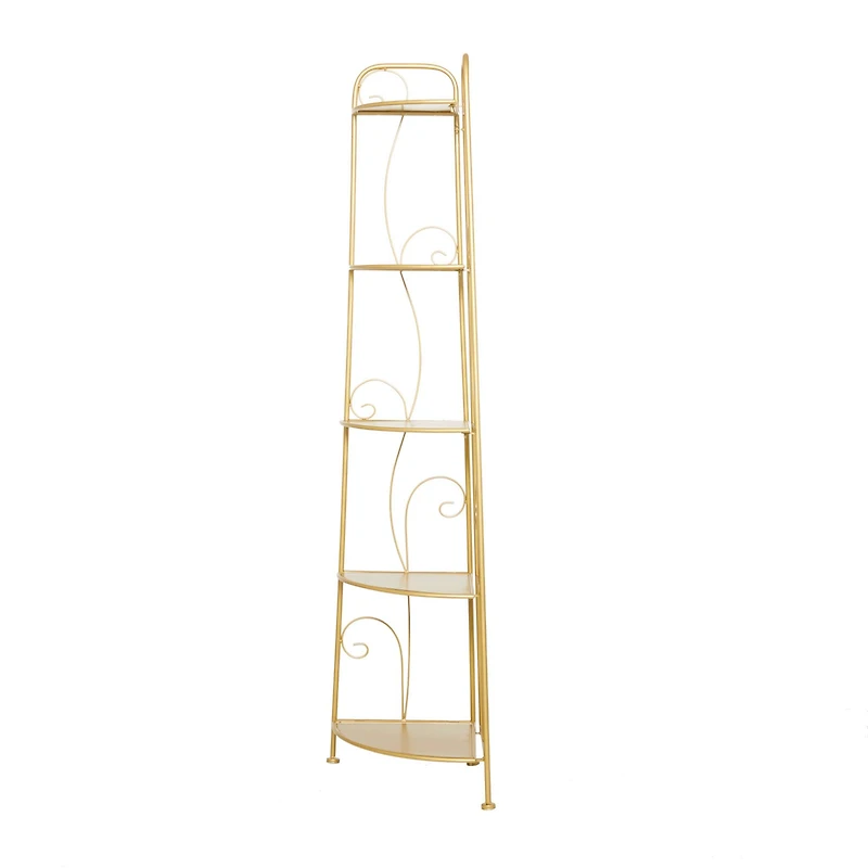 Gold Iron Glam Bakers Rack, 65" x 17" x 11"