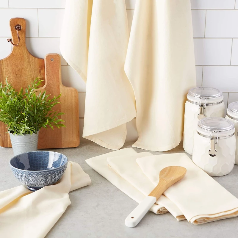 DII® Natural Flat Woven Dishtowels, 6ct.